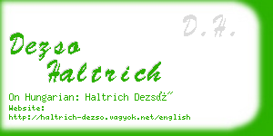 dezso haltrich business card